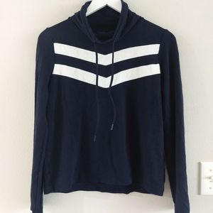 Banana  Republic  blue and white baby Terry funnel neck